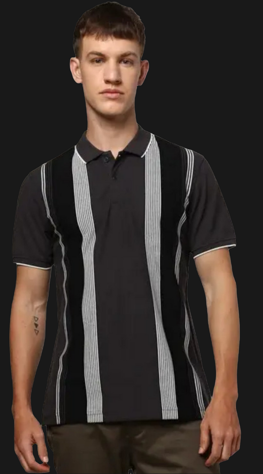 Striped polo t-shirt