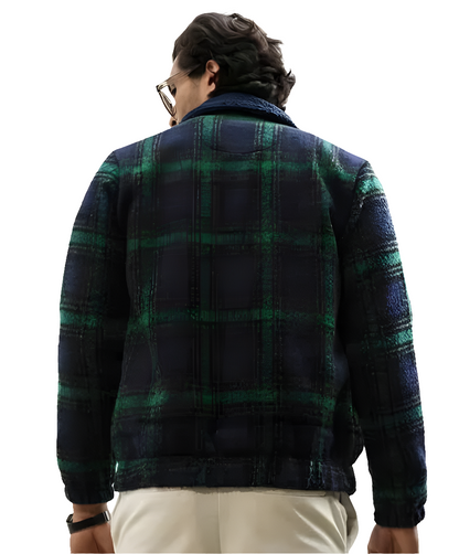 Checked trucker jacket