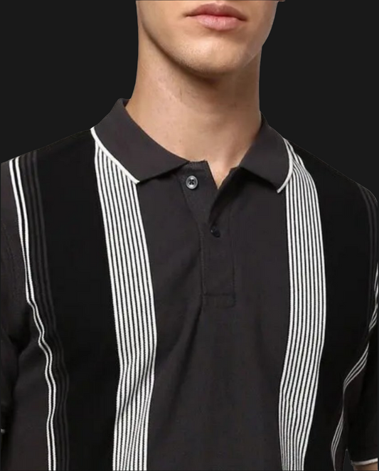 Striped polo t-shirt