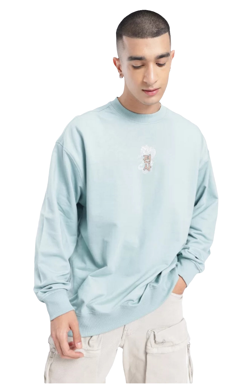 Hallyu hip cotton terry sweatshirt