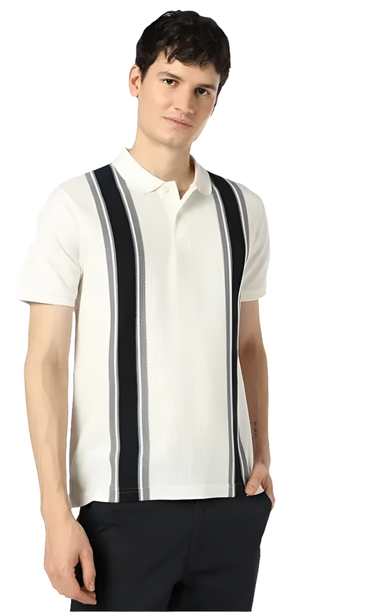 Placement STRIPED polo t-shirt