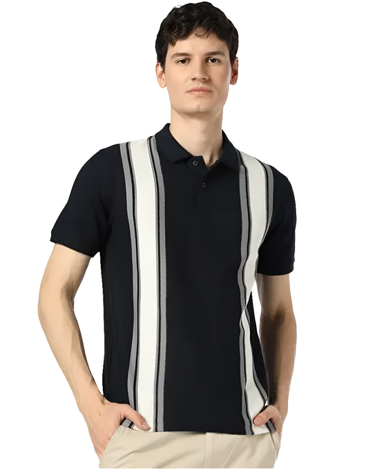 Placement STRIPED polo t-shirt