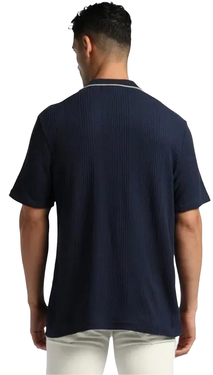 Solid structured jhonny t-shirt