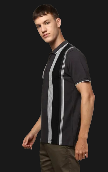 Striped polo t-shirt