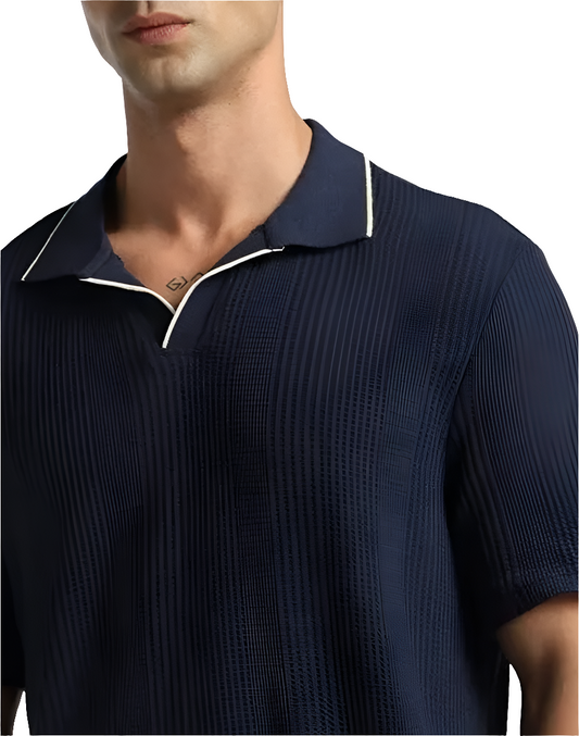 Solid structured jhonny t-shirt