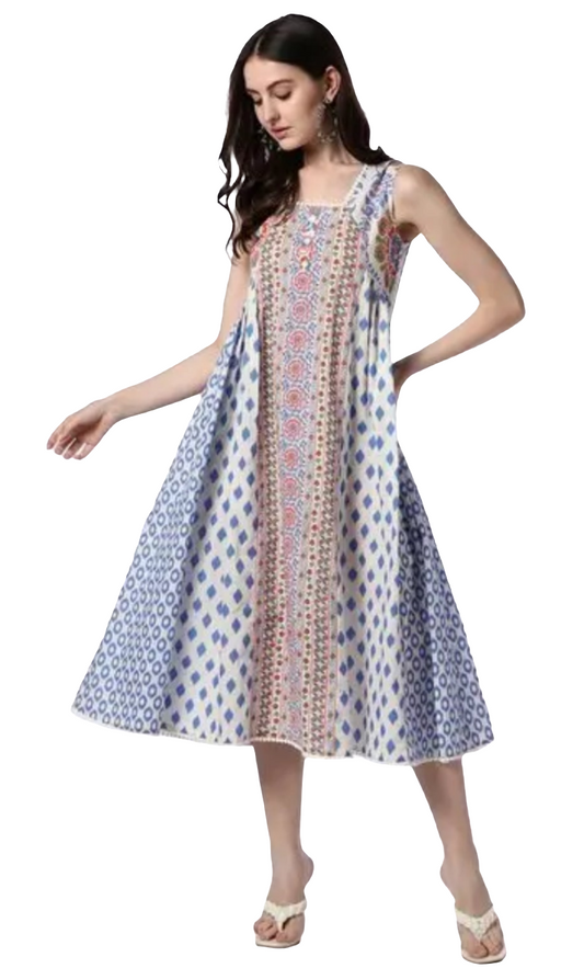 Square neck line dress