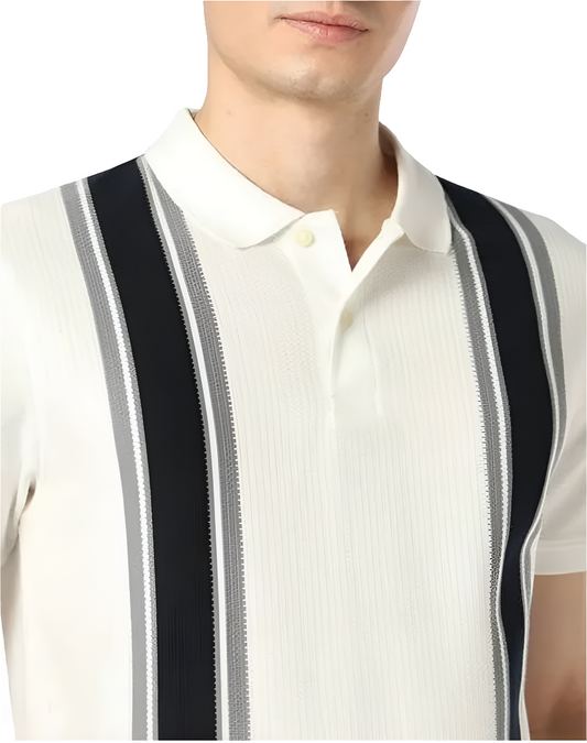 Placement STRIPED polo t-shirt