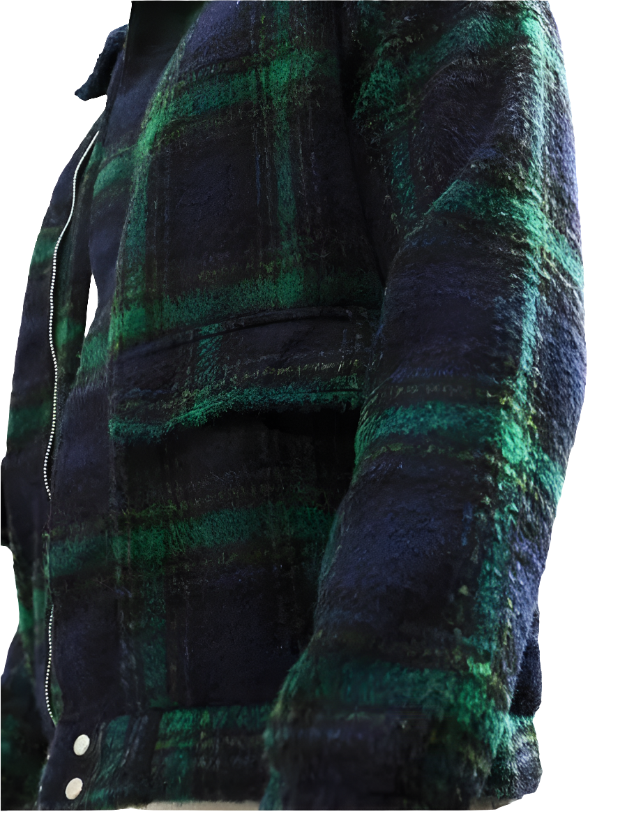 Checked trucker jacket