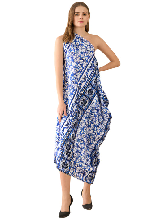 Asymmetric One-Shoulder Crepe Dress